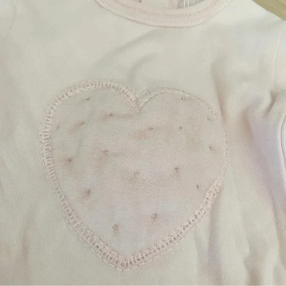 Loved baby Organic Velveteen Graphic Footie in Blush Sz 3-6 - Picture 2 of 7